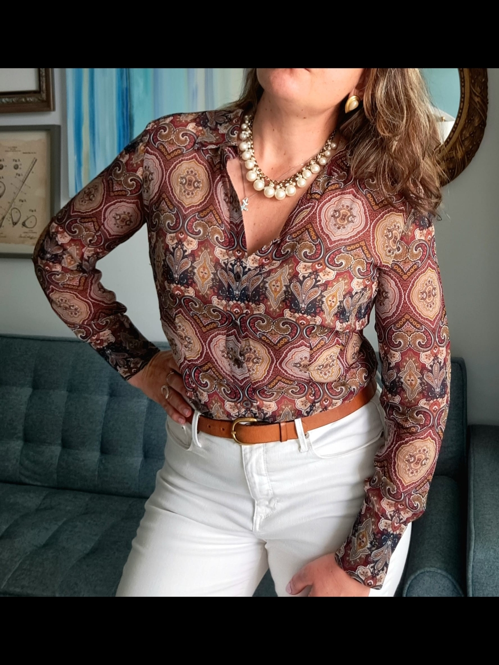Brooks Brothers Paisley Silk Blouse